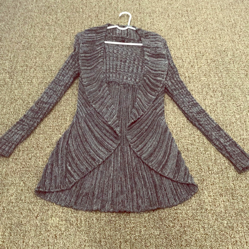 Gray blue knee length sweater